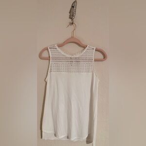 STYLUS White AND Navy Crochet Detail Sleeveless Top BUNDLE